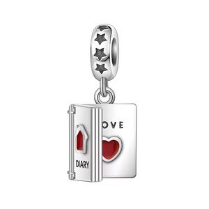 New Sterling Silver Diary Dangle Charm